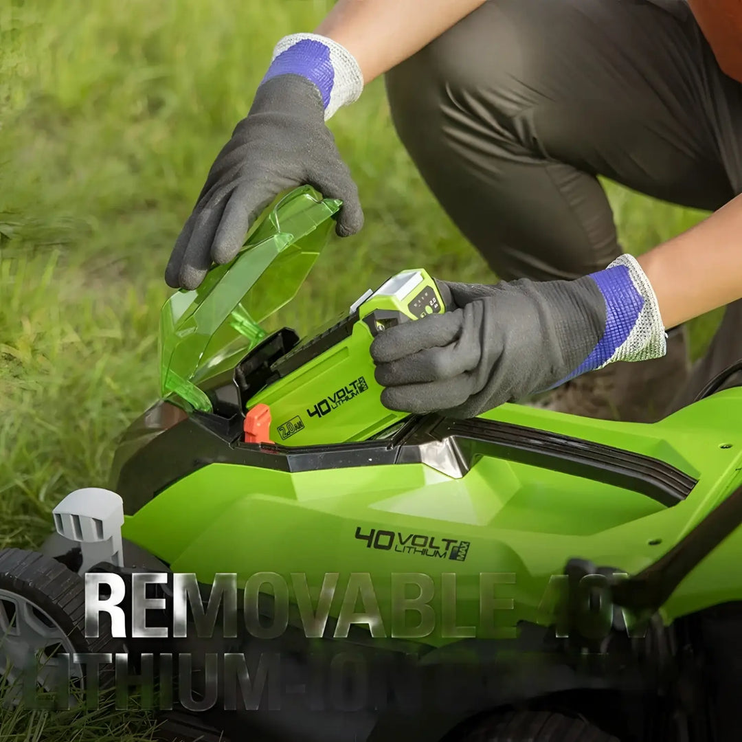 40V 14" Cordless Battery Push Lawn Mower: 4.0 Ah Battery and Charger, LM1404