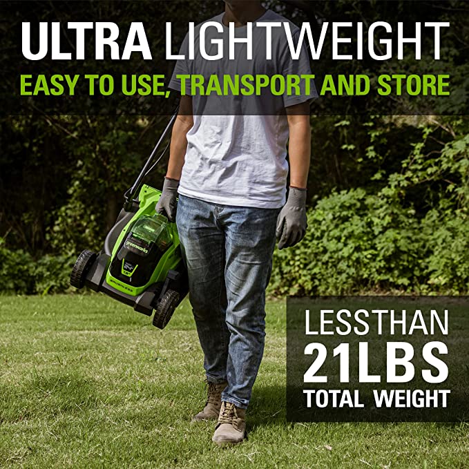 24V 13" Cordless Battery BL Push Lawn Mower: 4.0 Ah Battery and Charger, LM1312