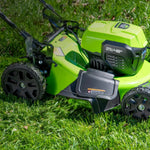 Load image into Gallery viewer, 48V (24V x 2) 21" Cordless Battery Self-Propelled Lawn Mower w/ Two (2) 5.0Ah USB Batteries &amp; Dual Port Charger, LM2112S