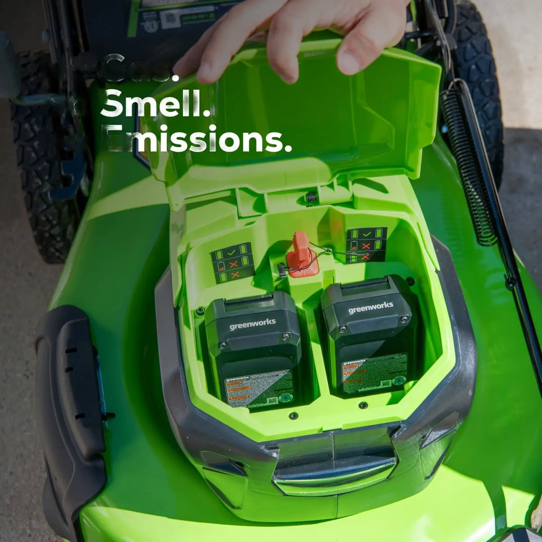 48V (24V x 2) 21" Cordless Battery Self-Propelled Lawn Mower w/ Two (2) 5.0Ah USB Batteries & Dual Port Charger, LM2112S