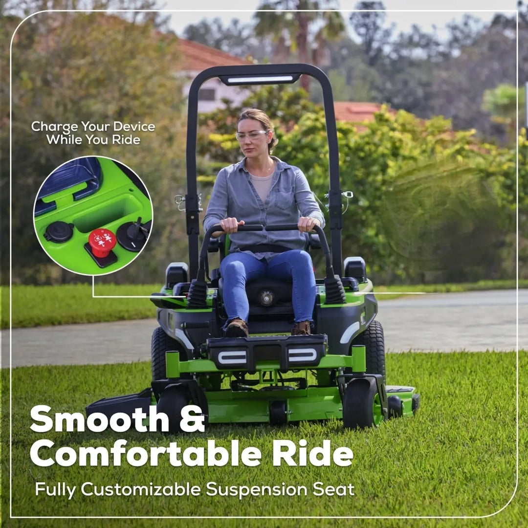 80V 54" MaximusZ Zero Turn Riding Mower with (2) 16.0 Ah and (1) 4.0 Ah Batteries and 1.5kW Charger, MZ5481