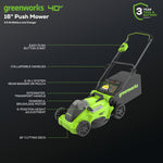 Load image into Gallery viewer, OPEN BOX 40V 16" Cordless Battery Brushless Push Lawn Mower: 4.0 Ah Battery and Charger, LM1624