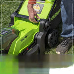 Load image into Gallery viewer, 48V (24V x 2) 17" Cordless Battery Push Lawn Mower: (2) 4.0 Ah Batteries and Dual-Port Charger, LM1702