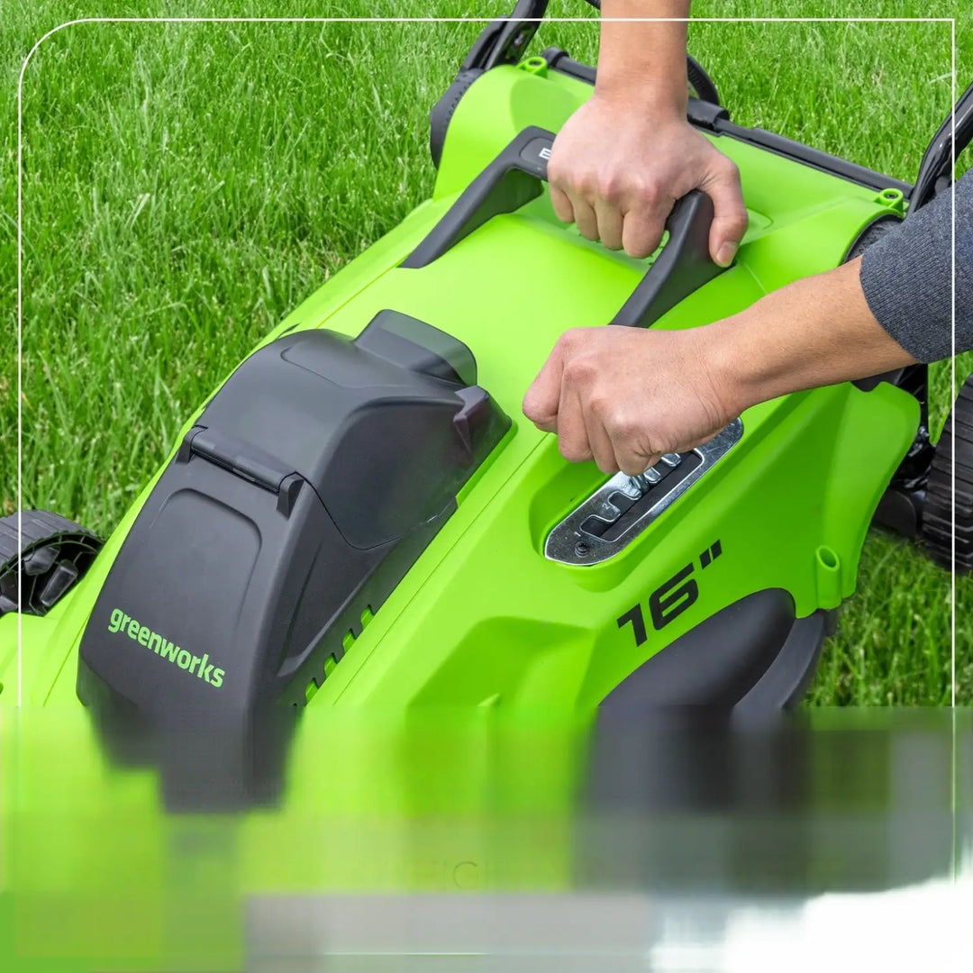 40V 16" Cordless Battery Brushless Push Lawn Mower: 4.0 Ah Battery and Charger, LM1624