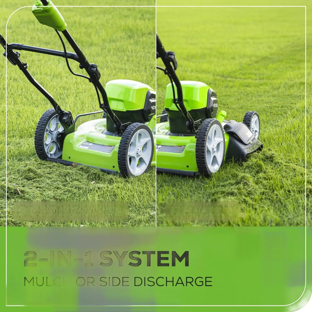 40V 19" Cordless Battery Push Lawn Mower: 5.0 Ah USB Battery and Charger, LM1934