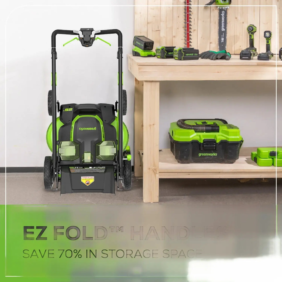 80V 25" Cordless Battery Dual Blade Self-Propelled Mower: 4.0 Ah Battery and Rapid Charger, LM2508S