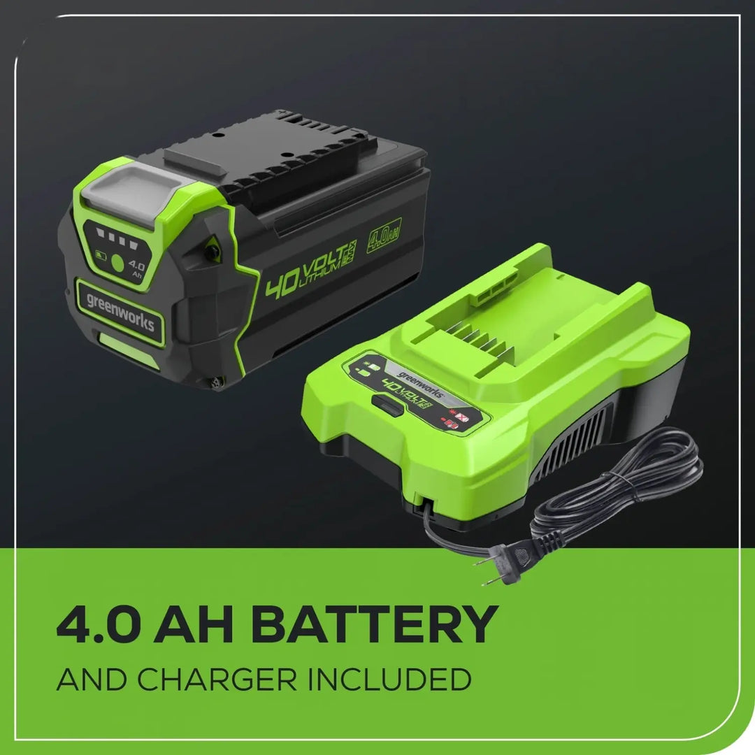 40V 16" Cordless Battery Brushless Push Lawn Mower: 4.0 Ah Battery and Charger, LM1624