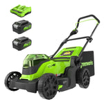 Load image into Gallery viewer, 48V (24V x 2) 17" Cordless Battery Push Lawn Mower: (2) 4.0 Ah Batteries and Dual-Port Charger, LM1702