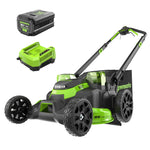 Load image into Gallery viewer, 80V 25" Cordless Battery Dual Blade Self-Propelled Mower: 4.0 Ah Battery and Rapid Charger, LM2508S