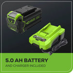 Load image into Gallery viewer, 40V 21" Cordless Battery Self-Propelled Lawn Mower: 5.0 Ah USB Batteries and Charger, LM2154S