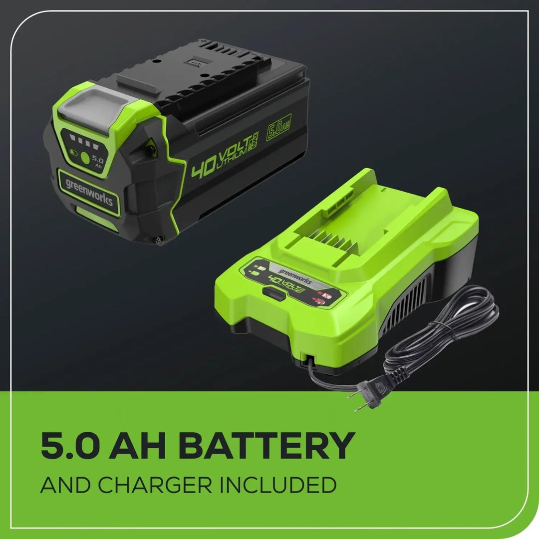 40V 21" Cordless Battery Self-Propelled Lawn Mower: 5.0 Ah USB Batteries and Charger, LM2154S