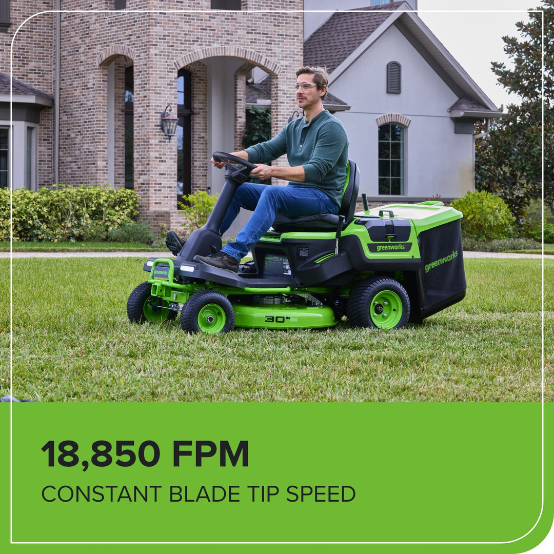60V 30" CrossoverT Riding Lawn Tractor, Bagger Included, (4) 8.0 Ah (1) 20.0Ah Batteries and 600-Watt Charger, CRT3062