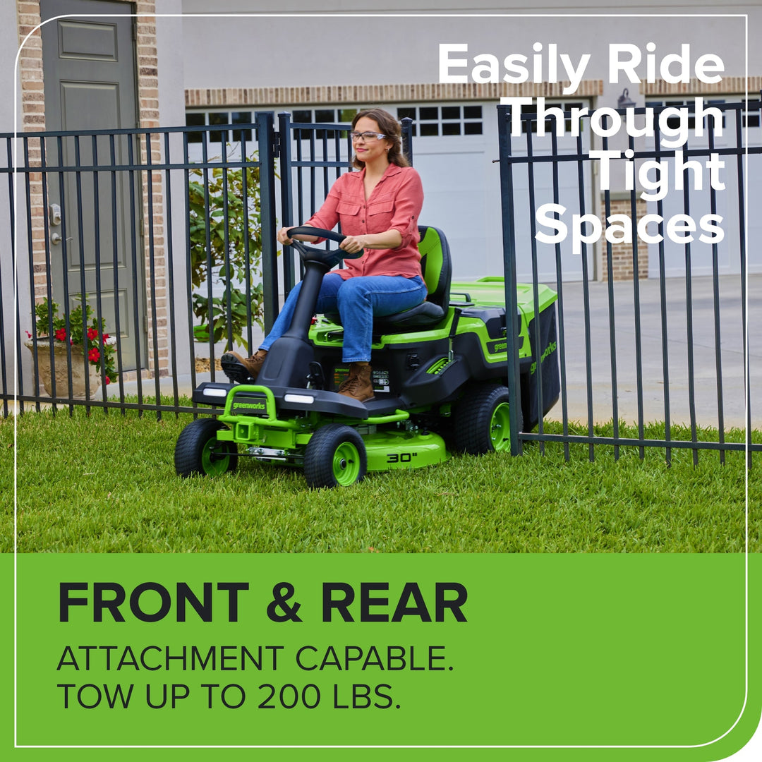 60V 30" CrossoverT Riding Lawn Tractor, Bagger Included, (4) 8.0 Ah (1) 20.0Ah Batteries and 600-Watt Charger, CRT3062