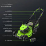 Load image into Gallery viewer, 80V 21" GEN 2 Cordless Battery 4-in-1 Push Lawn Mower (Auto Switch): 4.0 Ah Battery and Charger, LM2118