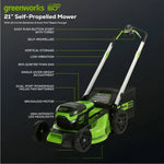 Load image into Gallery viewer, OPEN BOX 60V 21" Cordless Battery Self-Propelled Lawn Mower: (2) 4.0 Ah Batteries and Dual-Port Charger, LM2116S