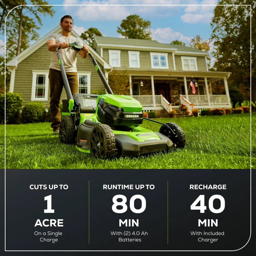 80V 21" Cordless Battery 4-in-1 Self-Propelled Mower w/ (2) 4.0Ah Batteries & Charger, LM2118S
