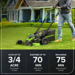 Load image into Gallery viewer, 80V 25" Cordless Battery Dual Blade Self-Propelled Mower: 5.0 Ah Battery and Rapid Charger, LM2508S
