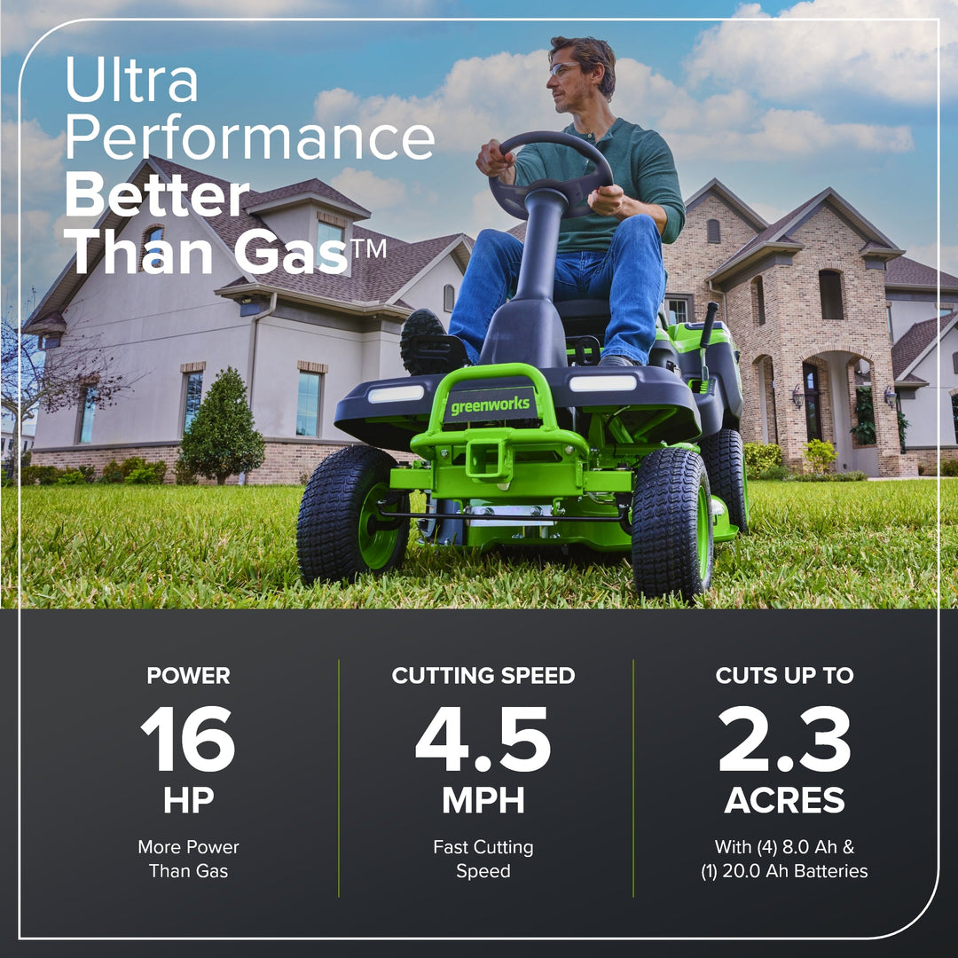 60V 30" CrossoverT Riding Lawn Tractor, Bagger Included, (4) 8.0 Ah (1) 20.0Ah Batteries and 600-Watt Charger, CRT3062