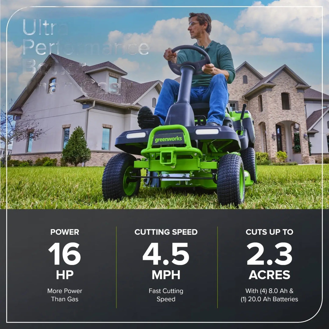 60V 30" CrossoverT Riding Lawn Tractor, Bagger Included, (4) 8.0 Ah (1) 20.0Ah Batteries and 600-Watt Charger, CRT3062