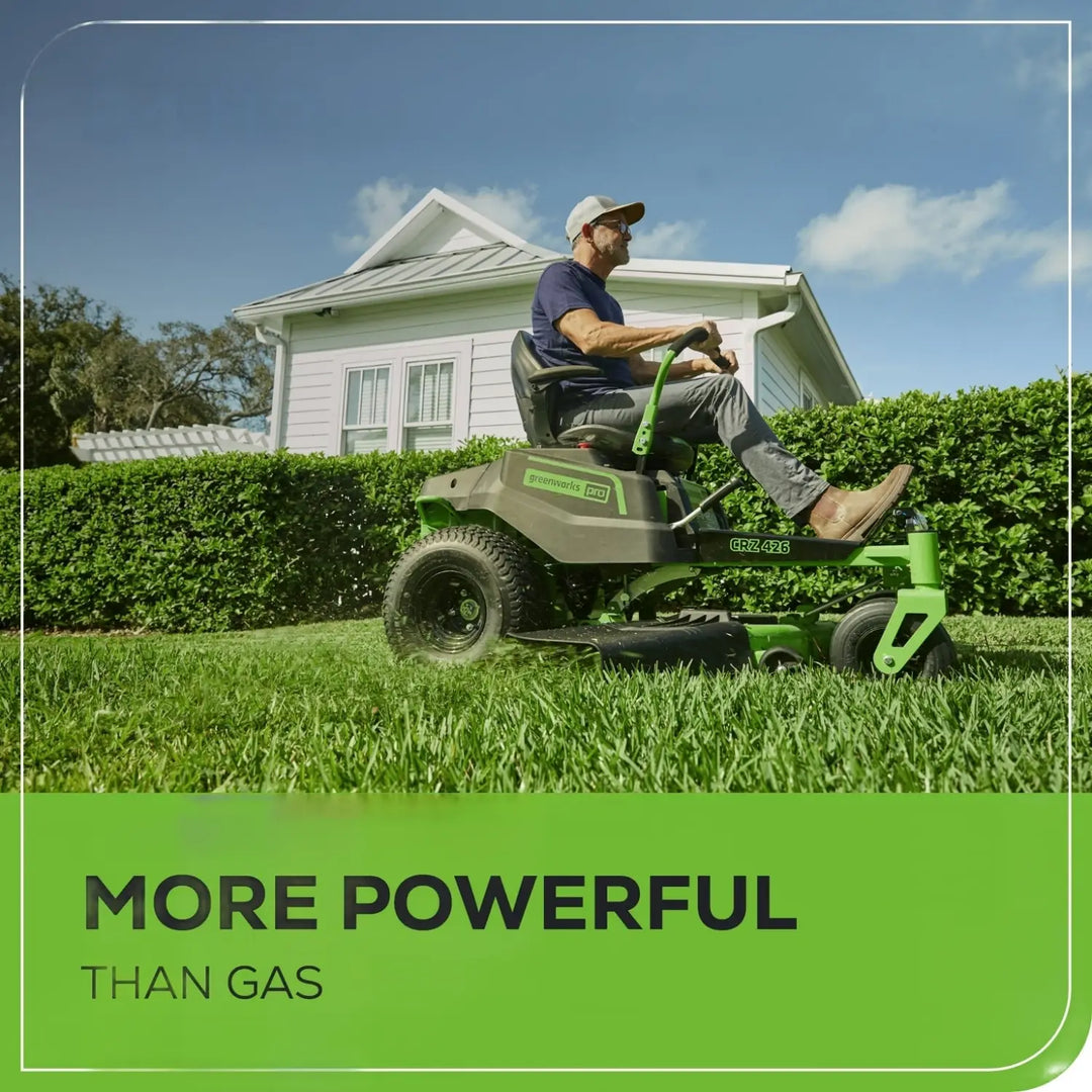 60V 42" Cordless Battery CrossoverZ Zero Turn Riding Lawn Mower 3-Tool Combo Kit, (6) 8Ah Batteries, One(1) 2.5 Ah Battery and (4) Chargers