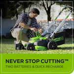 Load image into Gallery viewer, 60V 25" Cordless Battery Dual Blade Self-Propelled Lawn Mower w/ Two (2) 4.0Ah Batteries &amp; Dual-Port Charger, LM2516S