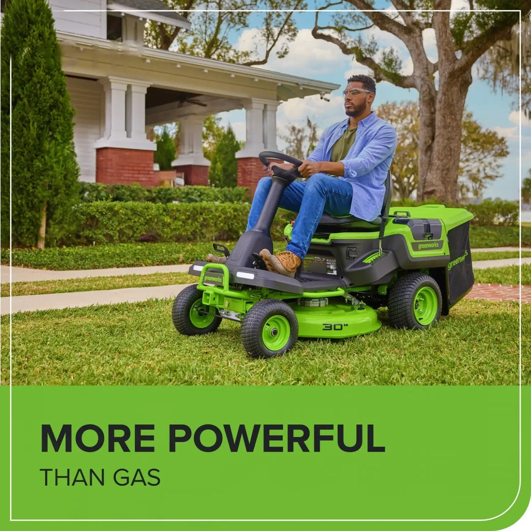 60V 30" CrossoverT Riding Lawn Tractor, Bagger Included, (4) 8.0 Ah (1) 20.0Ah Batteries and 600-Watt Charger, CRT3062
