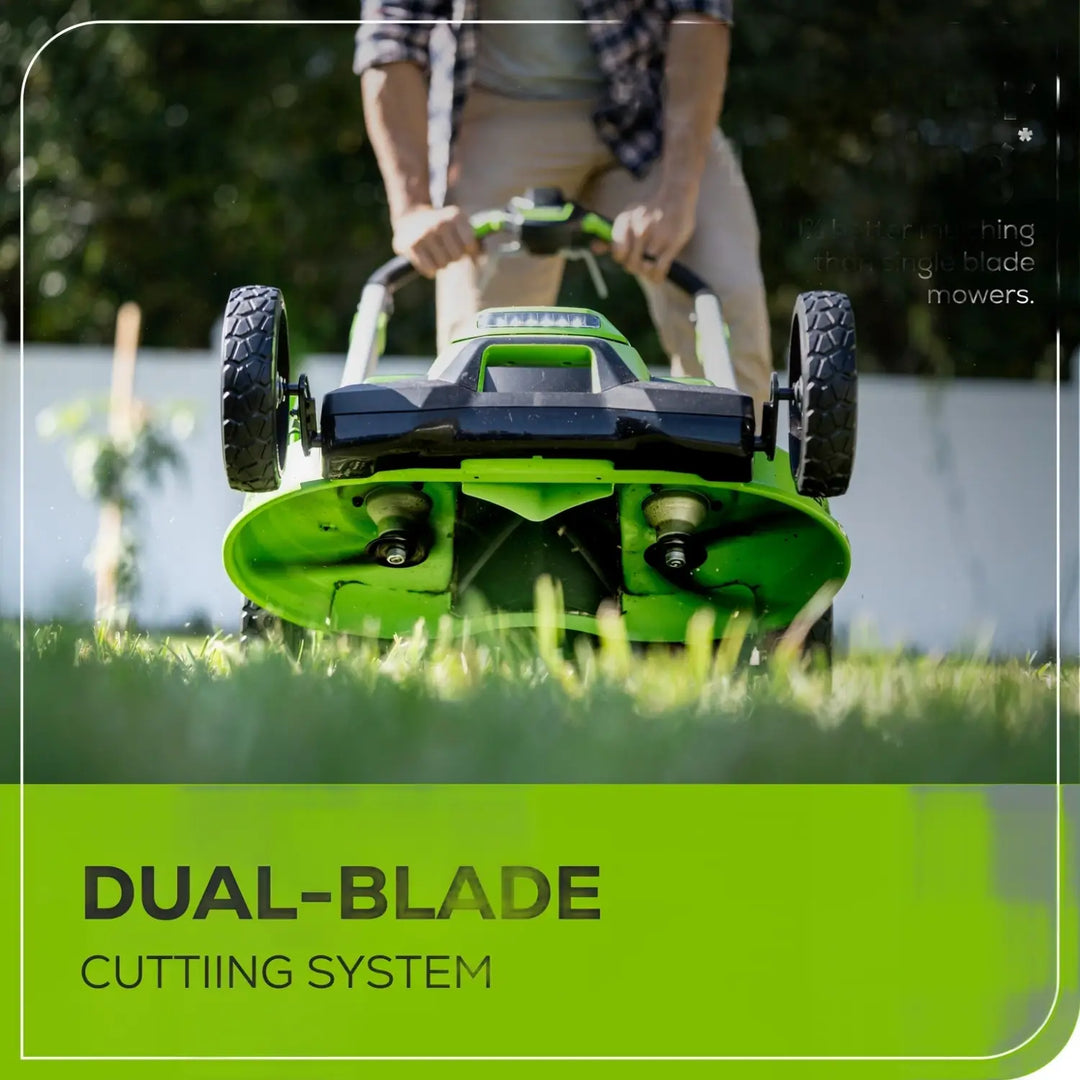 60V 25" Cordless Battery Dual Blade Self-Propelled Lawn Mower w/ Two (2) 4.0Ah Batteries & Dual-Port Charger, LM2516S