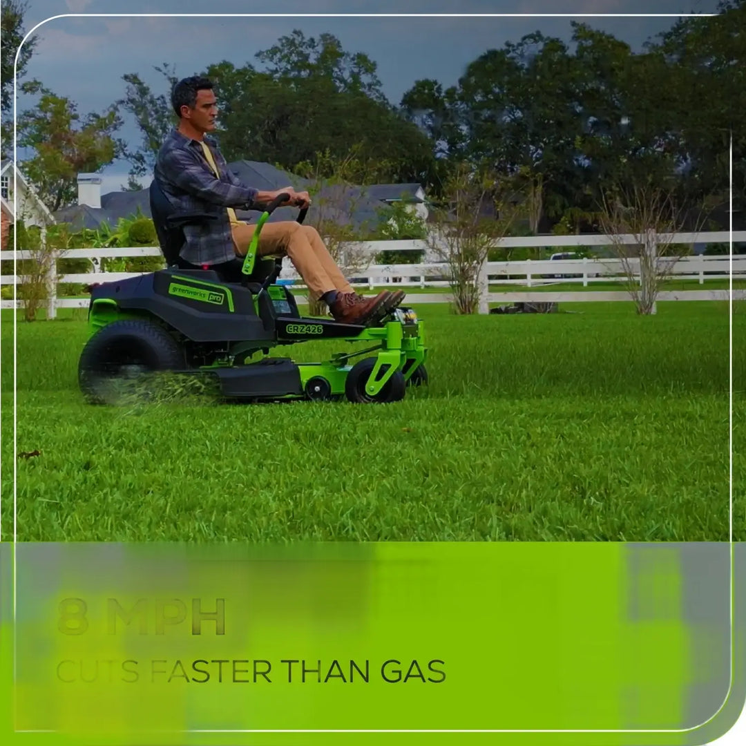 60V 42" Cordless Battery CrossoverZ Zero Turn Lawn Mower + Bagger, (6) 8.0 Ah Batteries and (3) Dual-Port Turbo Chargers