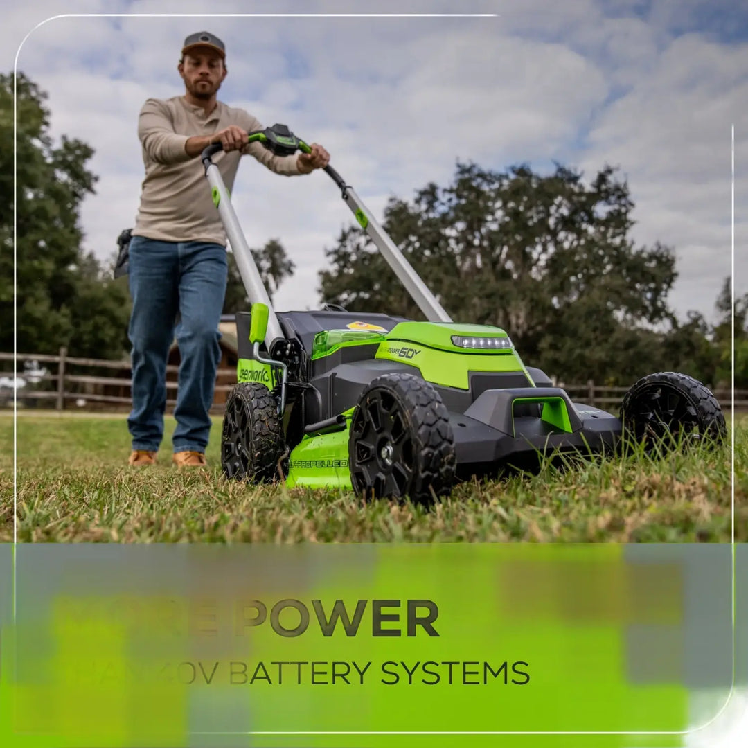 60V 25" Cordless Battery Dual Blade Self-Propelled Lawn Mower w/ Two (2) 4.0Ah Batteries & Dual-Port Charger, LM2516S