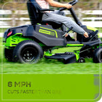 Load image into Gallery viewer, 60V 42" Cordless Battery CrossoverT Riding Lawn Mower + Bagger, (6) 8.0 Ah Batteries and (3) Dual-Port Turbo Chargers