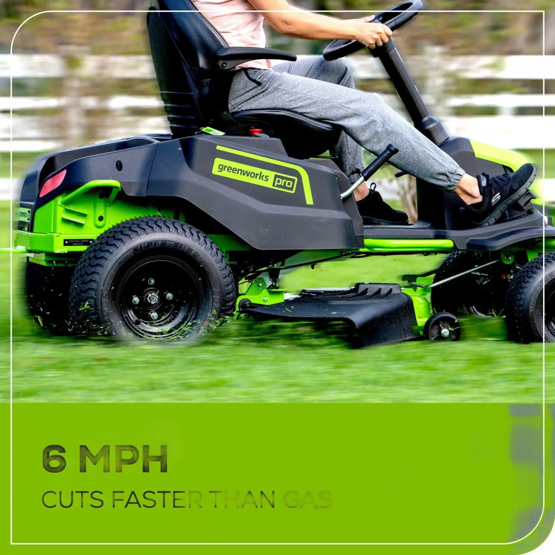 60V 42" Cordless Battery CrossoverT Riding Lawn Mower + Bagger, (6) 8.0 Ah Batteries and (3) Dual-Port Turbo Chargers