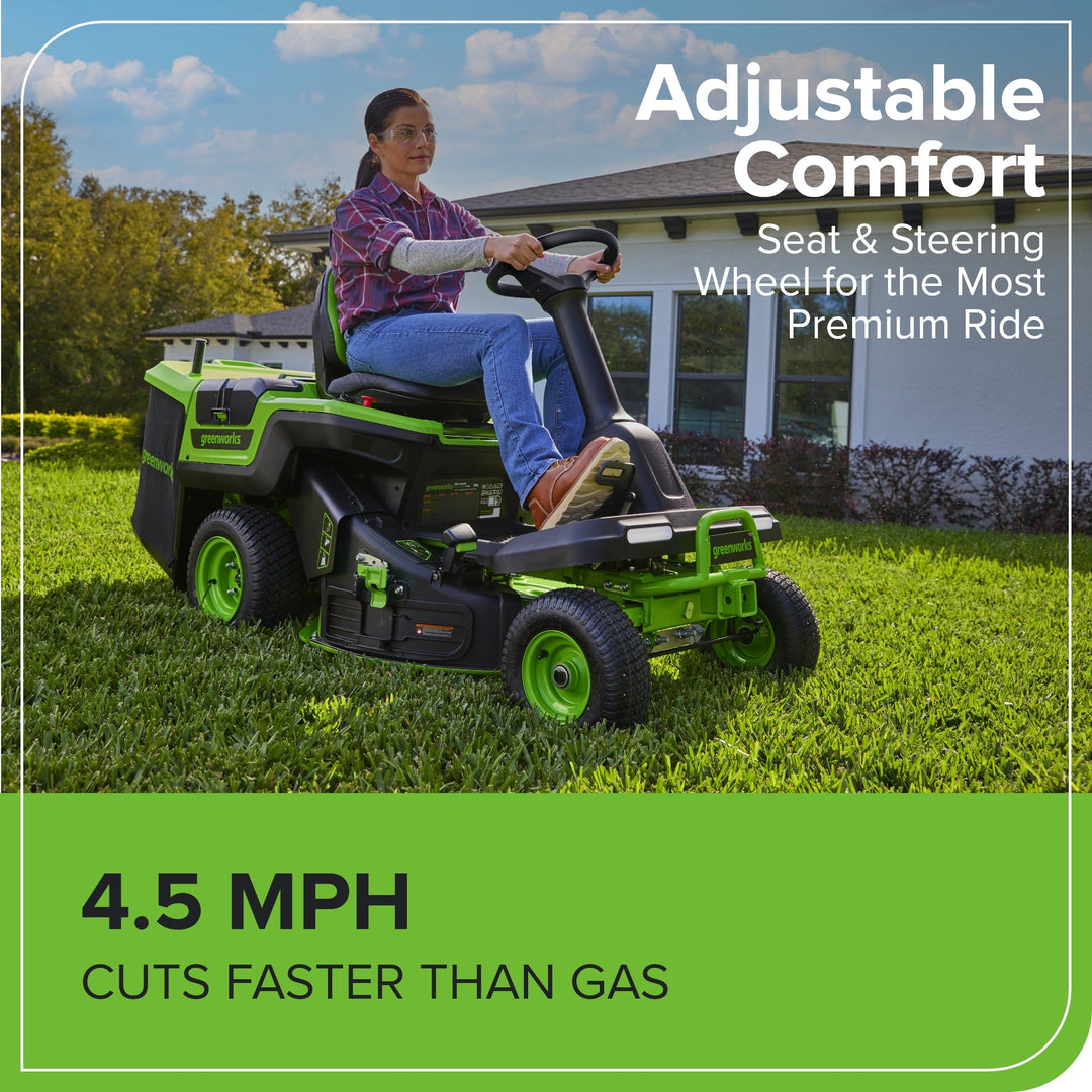 60V 30" CrossoverT Riding Lawn Tractor, Bagger Included, (4) 8.0 Ah (1) 20.0Ah Batteries and 600-Watt Charger, CRT3062
