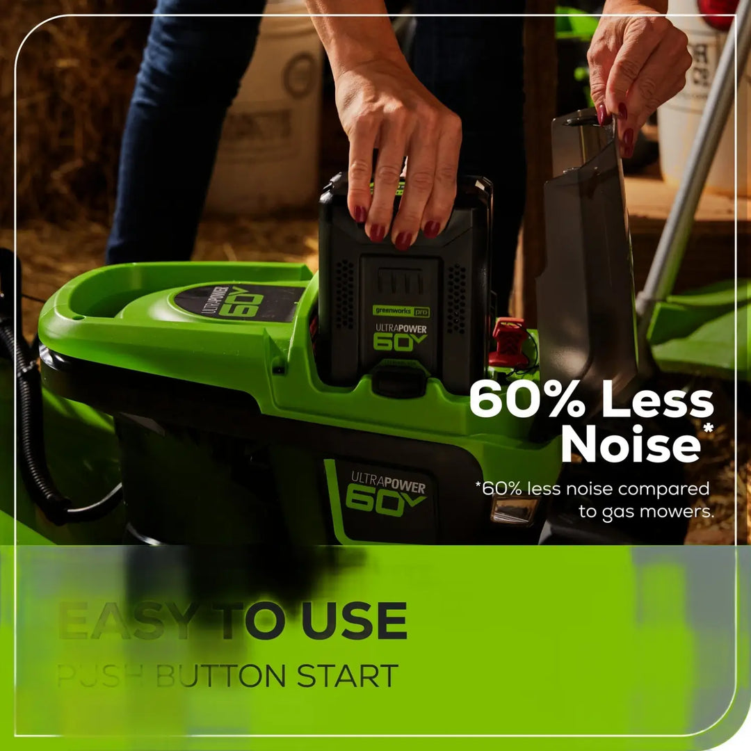 OPEN BOX 60V 21" Cordless Battery Push Lawn Mower: 5.0 Ah Battery and Charger, LM2116