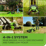 Load image into Gallery viewer, 80V 21" GEN 2 Cordless Battery 4-in-1 Push Lawn Mower (Auto Switch): 4.0 Ah Battery and Charger, LM2118