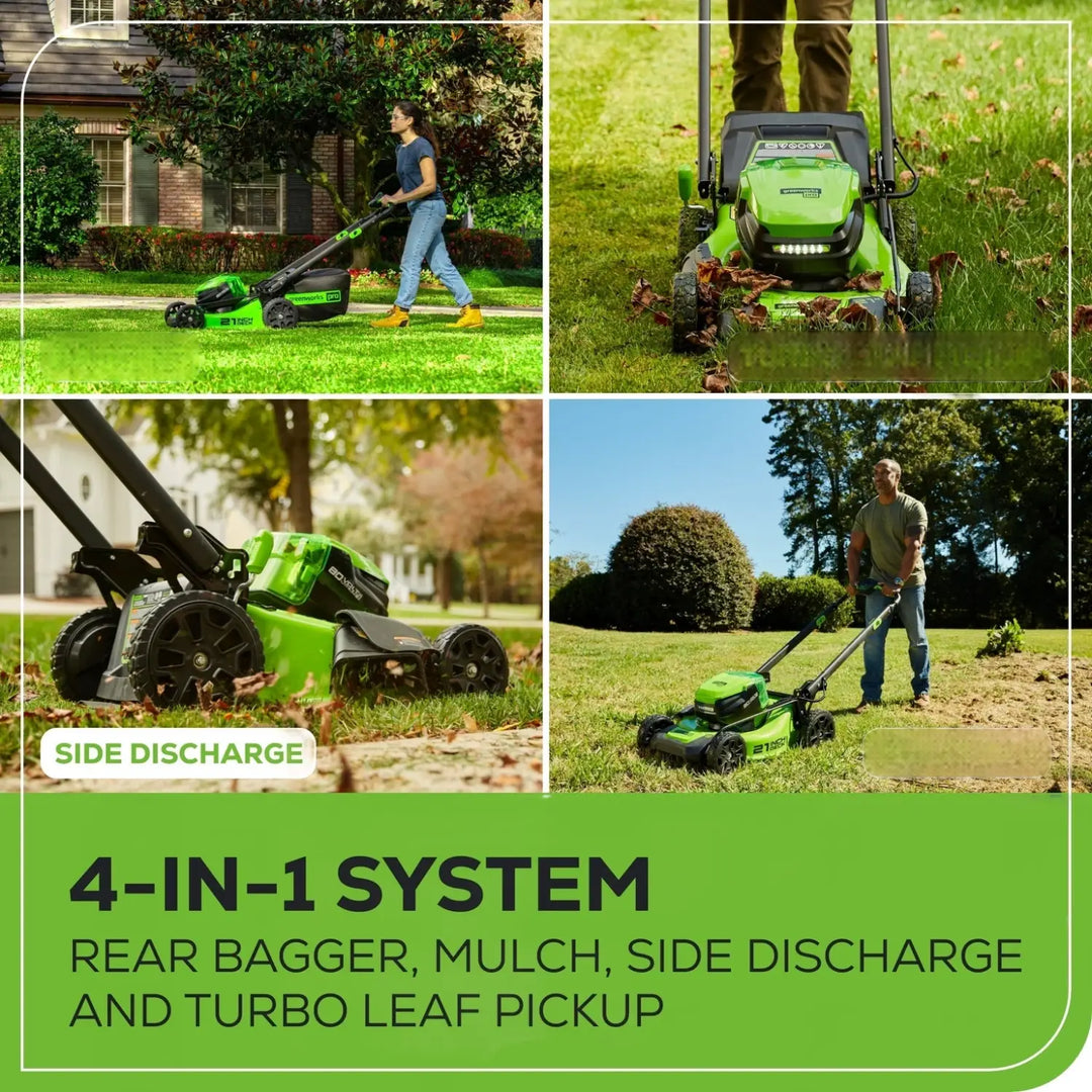 80V 21" GEN 2 Cordless Battery 4-in-1 Push Lawn Mower (Auto Switch): 4.0 Ah Battery and Charger, LM2118