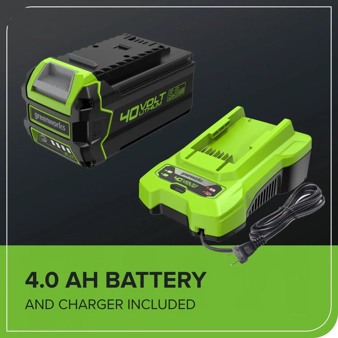 40V 19" Cordless Battery Push Lawn Mower: 5.0 Ah USB Battery and Charger, LM1934