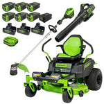 Load image into Gallery viewer, 60V 42" Cordless Battery CrossoverZ Zero Turn Riding Lawn Mower 3-Tool Combo Kit, (6) 8Ah Batteries, One(1) 2.5 Ah Battery and (4) Chargers