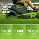 Load image into Gallery viewer, 80V 42" Cordless Battery CrossoverT Riding Lawn Mower w/ Six (6) 5.0Ah Batteries and Three (3) Dual Port Turbo Chargers, CRZ4281