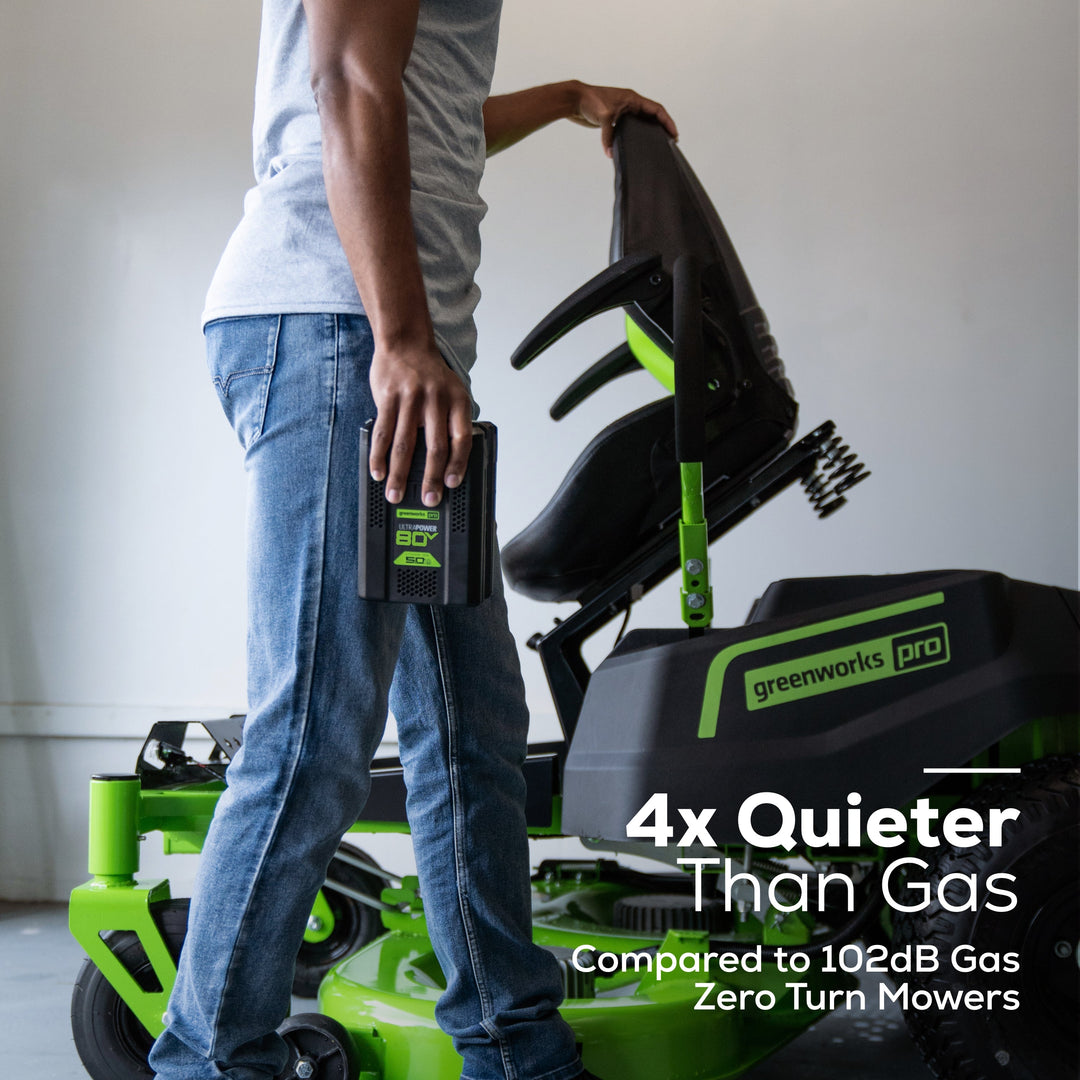 80V 42" Cordless Battery CrossoverT Riding Lawn Mower w/ Six (6) 5.0Ah Batteries and Three (3) Dual Port Turbo Chargers, CRZ4281