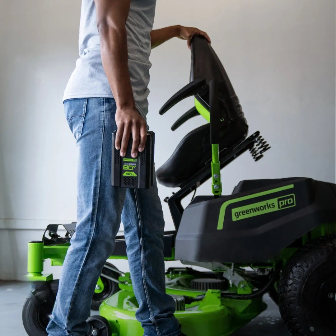 80V 42" Cordless Battery CrossoverT Riding Lawn Mower w/ Six (6) 5.0Ah Batteries and Three (3) Dual Port Turbo Chargers, CRZ4281