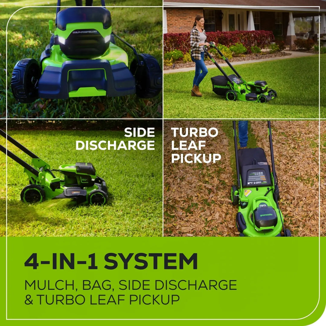 OPEN BOX 60V 22" Cordless Battery Self-Propelled Lawn Mower, 8.0 Ah Battery and 6A Charger, LM2206S