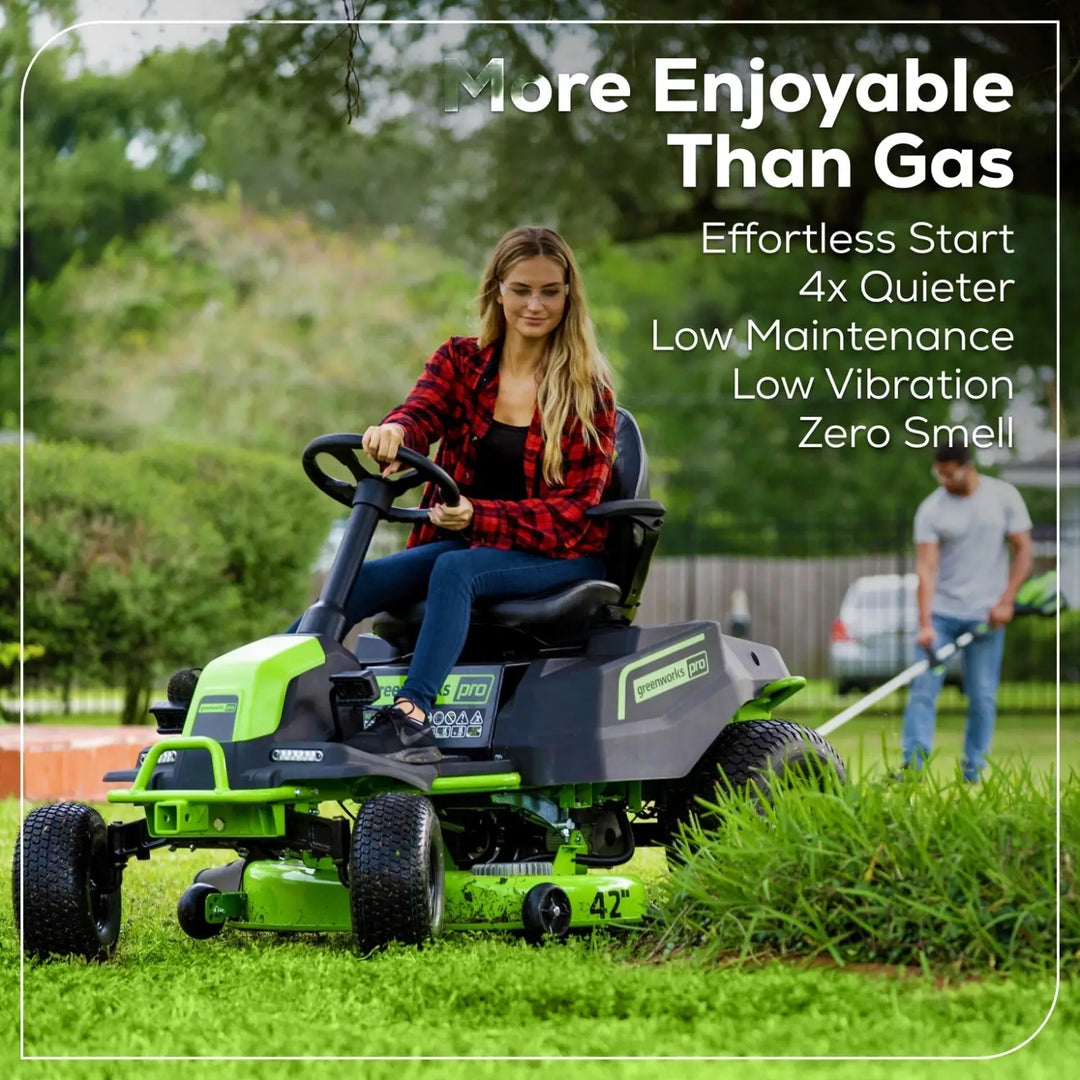 60V 42" Cordless Battery CrossoverT Riding Lawn Mower: (6) 8.0 Ah Batteries and (3) Dual-Port Turbo Chargers, CRT4261