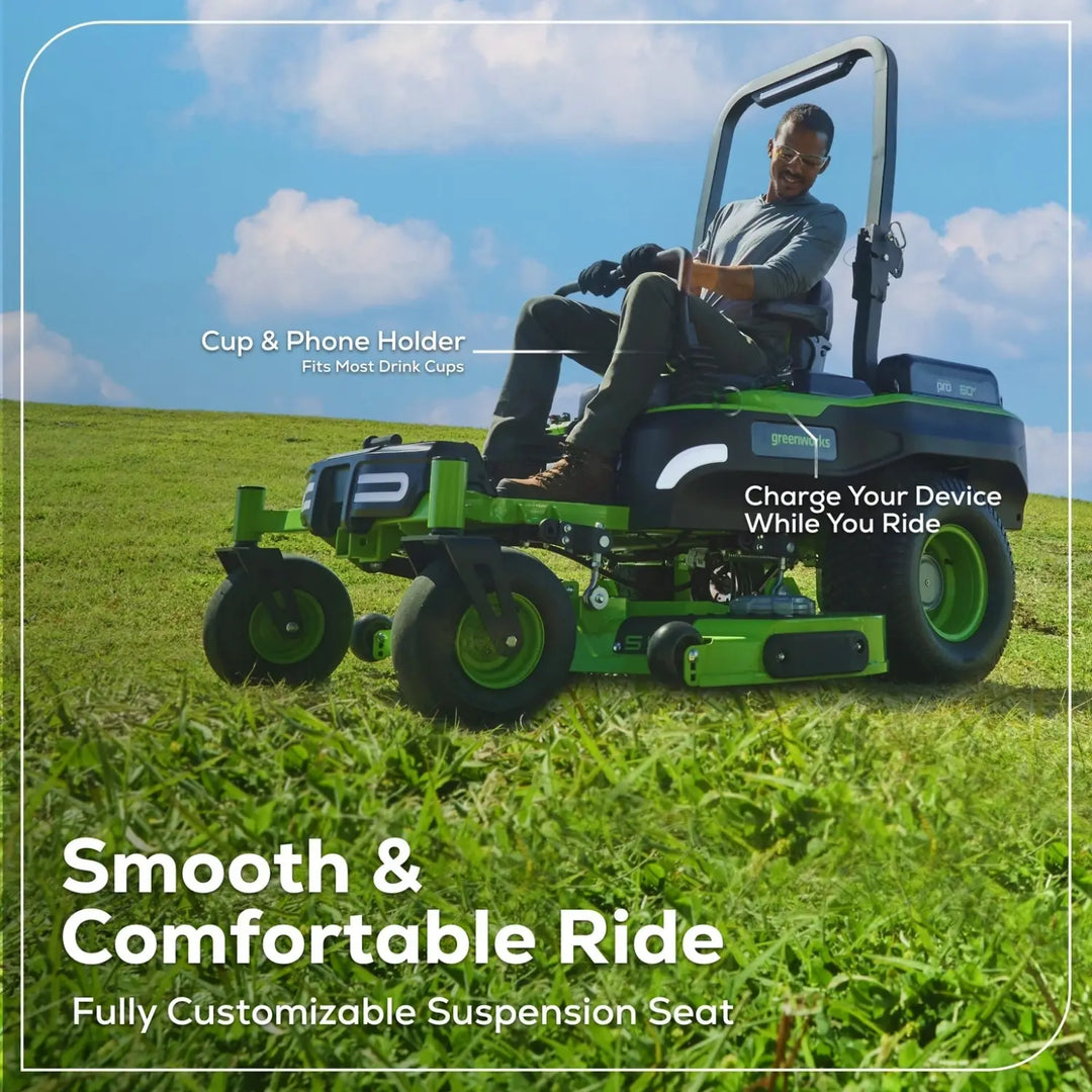 60V 54" MaximusZ Zero Turn Riding Mower: (2) 20.0 Ah (2) 8.0 Ah and (2) 4.0 Ah Batteries and 1.5kW Charger, MZ5461