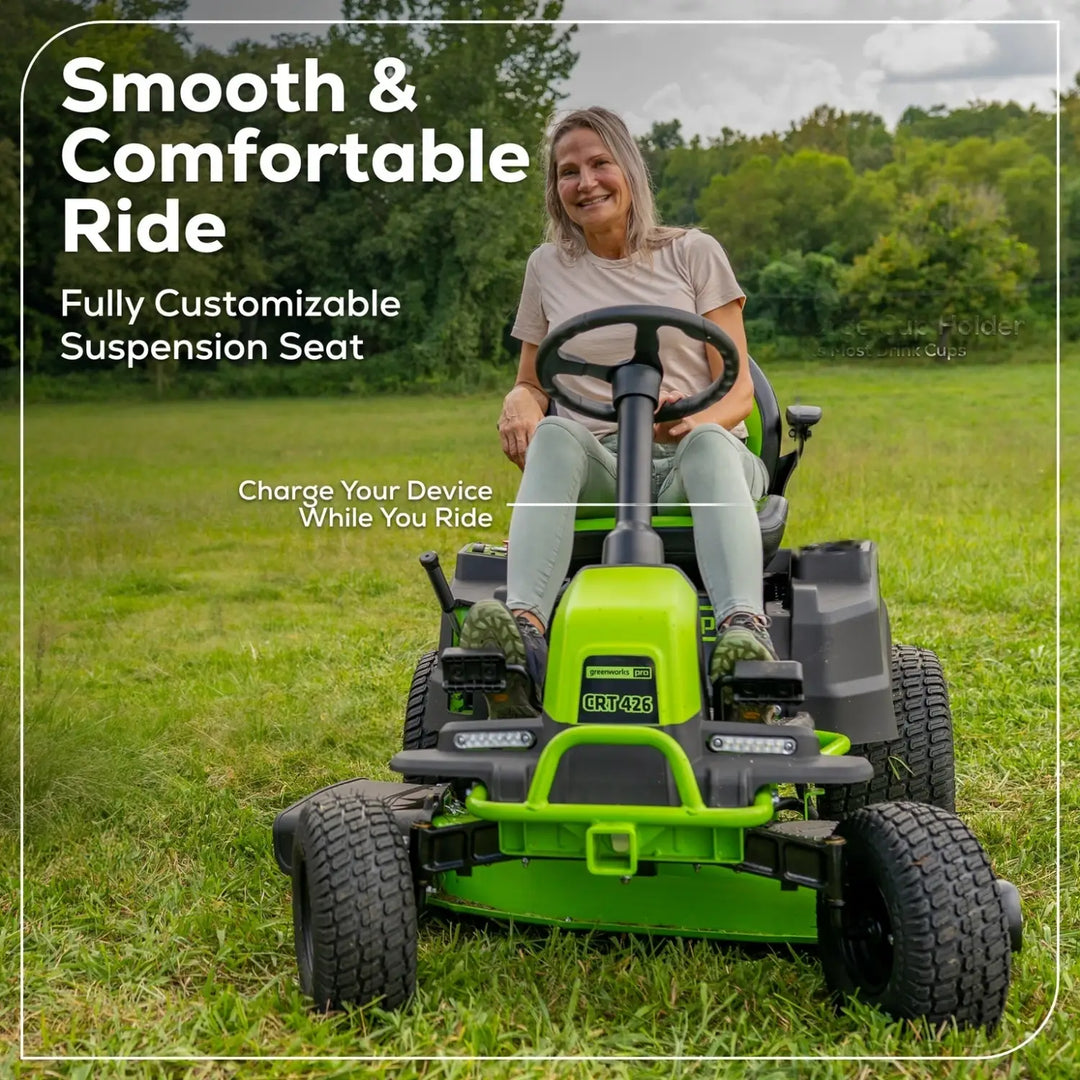 60V 42" Cordless Battery CrossoverT Riding Lawn Mower, (4) 8.0 Ah Batteries and (2) Dual-Port Turbo Chargers, CRT4262