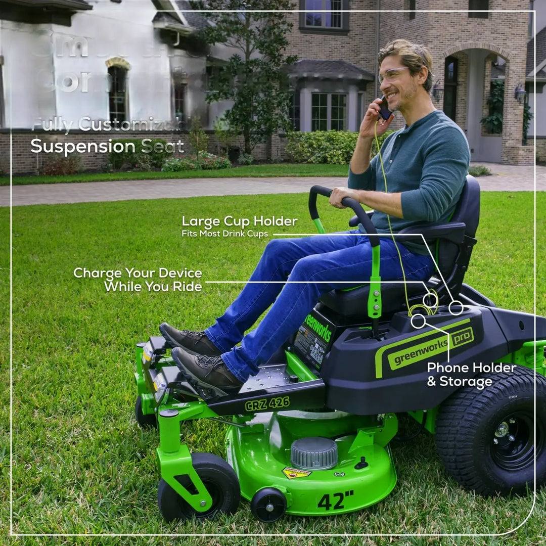 60V 42" Electric CrossoverZ Zero Turn Mower with (4) 8 Ah Batteries and (2) Dual-Port Turbo Chargers, CRZ4262