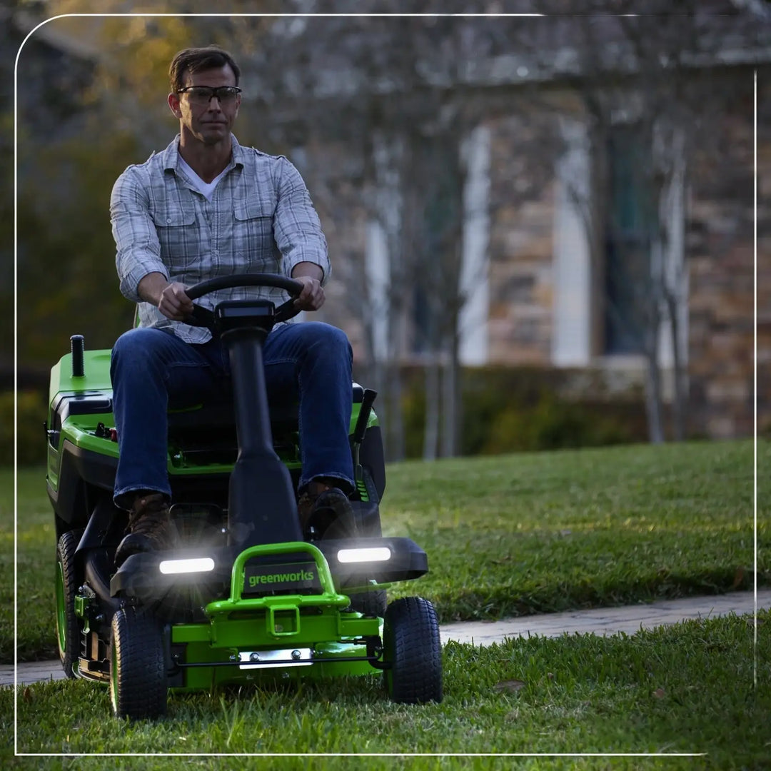 60V 30" CrossoverT Riding Lawn Tractor 3PC Combo Kit, Two 8.0 Ah Batteries, Two 4.0 Ah Batteries, One 2.5 Ah Battery and Two Chargers