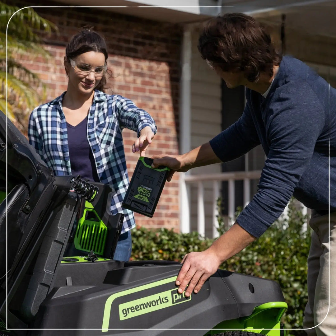 RENEWED 60V 42" Cordless Battery CrossoverT Riding Lawn Mower, (4) 8.0 Ah Batteries and (2) Dual-Port Turbo Chargers, CRT4262