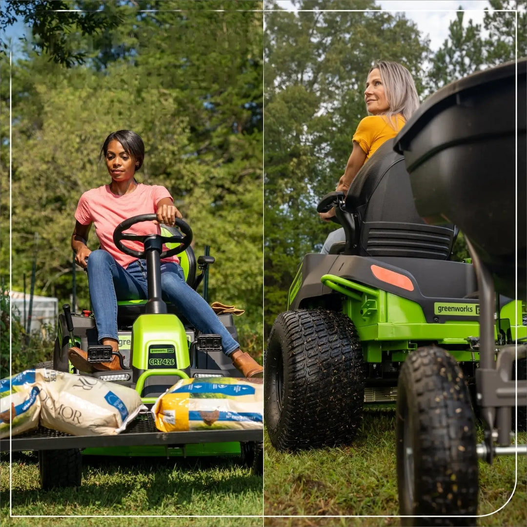 60V 42" Cordless Battery CrossoverT Riding Lawn Mower: (6) 8.0 Ah Batteries and (3) Dual-Port Turbo Chargers, CRT4261