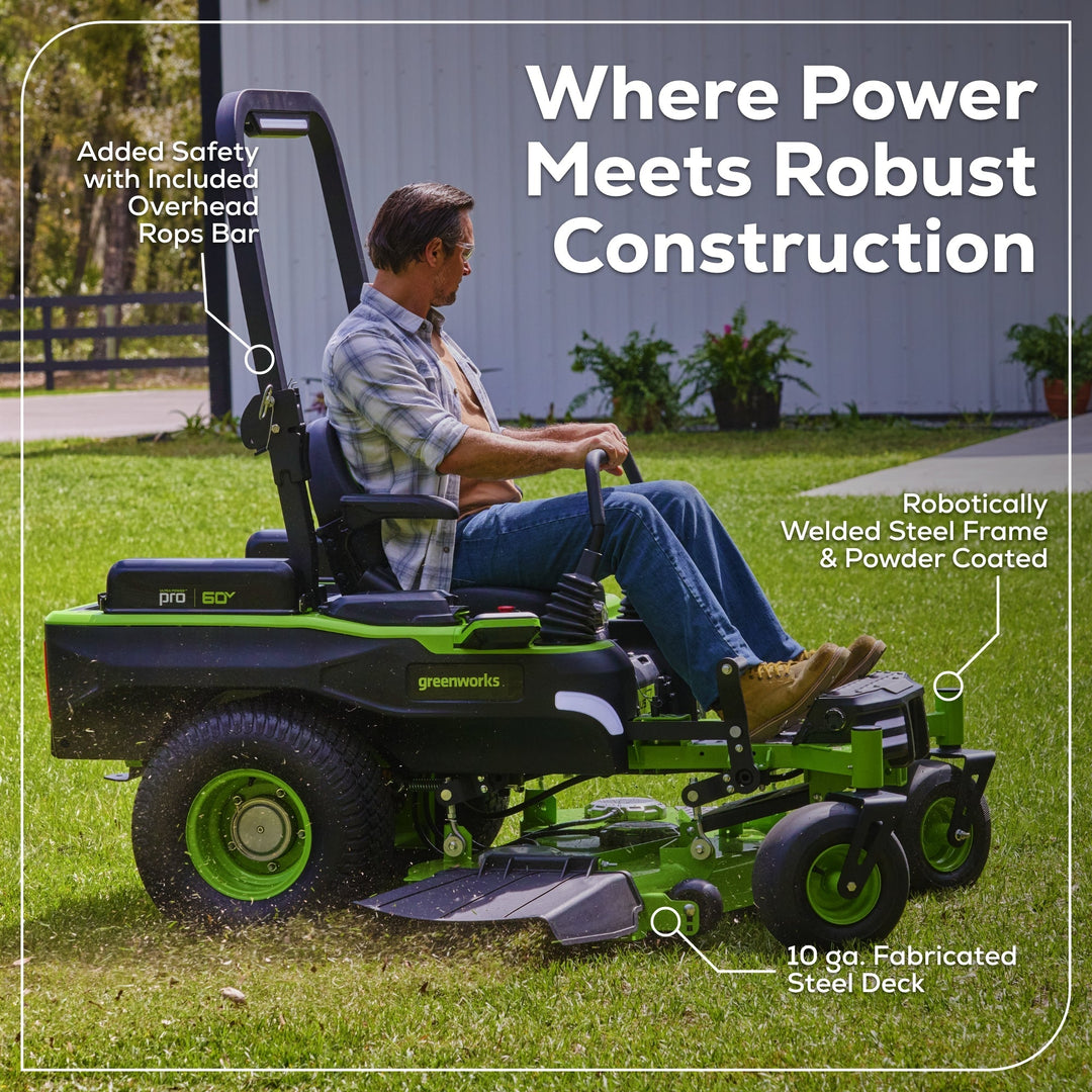60V 54" MaximusZ Zero Turn Riding Mower 3PC Combo Kit with (2) 20.0 Ah: (2) 8.0 Ah: (2) 4.0 Ah and (1)2.5 Ah Batteries and (2) Charger