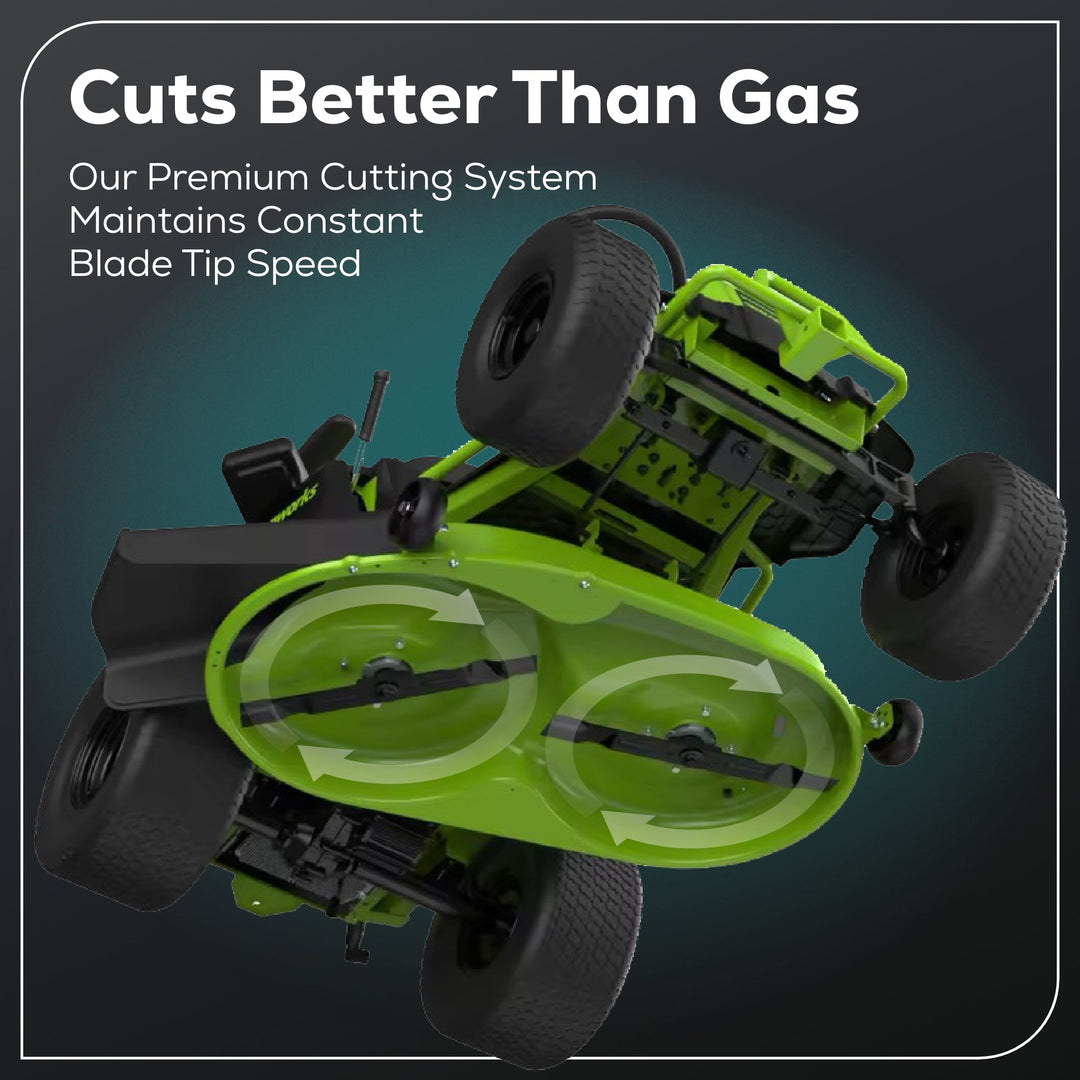 60V 42" Cordless Battery CrossoverT Riding Lawn Mower, (4) 8.0 Ah Batteries and (2) Dual-Port Turbo Chargers, CRT4262